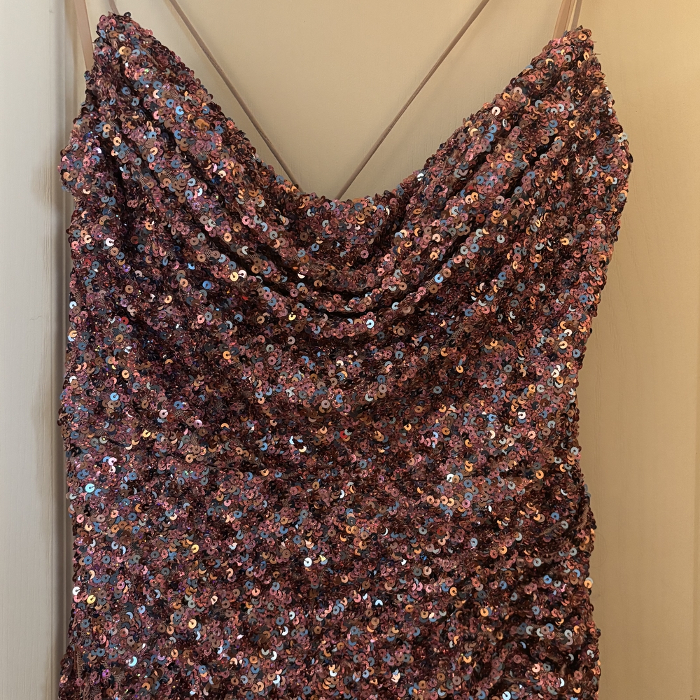 Sequin Evening Dress in Pink and Purple
